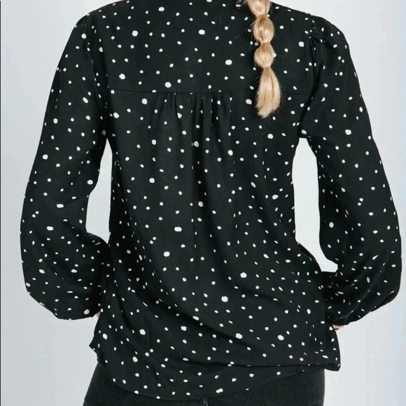 Piper and Scoot Janae Spotted Embroidered Blouse in Black - Picture 3 of 3